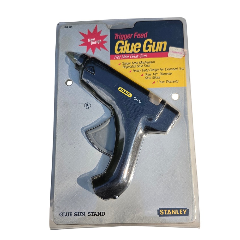 Vintage Stanley Glue Gun OS Black New GR70 Trigger Feed Hot Melt Heavy Duty
